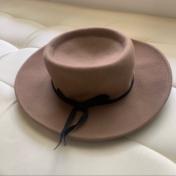 Forever 21 brown wool hat with black bow - Picture 2 of 11